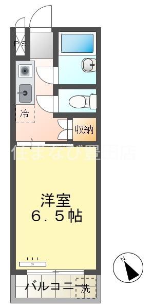 サンヨウマンション(1K/2階)の間取り写真