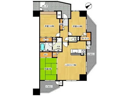 ハミーユ籠原南口(3LDK/5階)の間取り写真