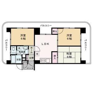 シャトラン白鷺II(3LDK/3階)の間取り写真