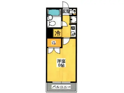 ジョイフル浦安(1K/2階)の間取り写真