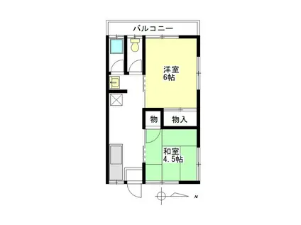 広野サニーハイツ(2K/2階)の間取り写真