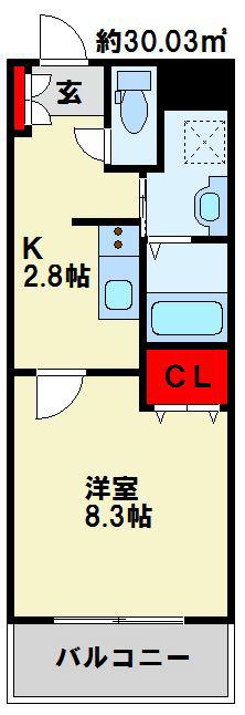 FOREST COURTII(1K/1階)の間取り写真