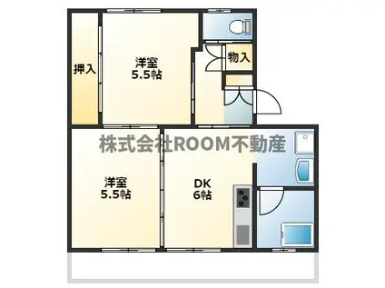 サンコーポラス都城II(2DK/4階)の間取り写真