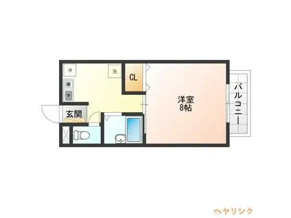 ミトラス名塚(1K/1階)の間取り写真