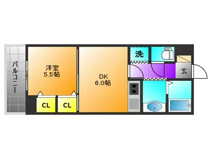 日吉壱番館(1DK/7階)の間取り写真