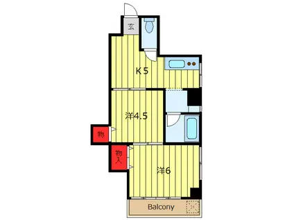 東栄マンション(2K/2階)の間取り写真