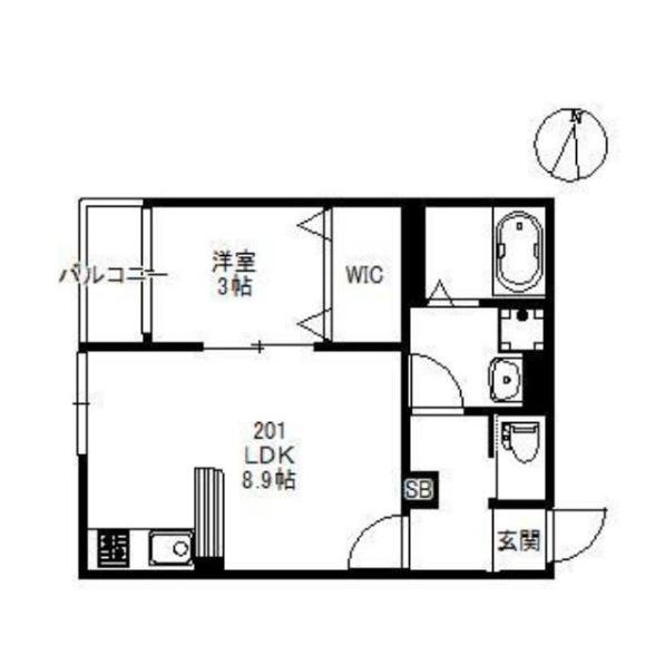 NEXUS RESIDENTAL SQUARE(1LDK/2階)の間取り写真