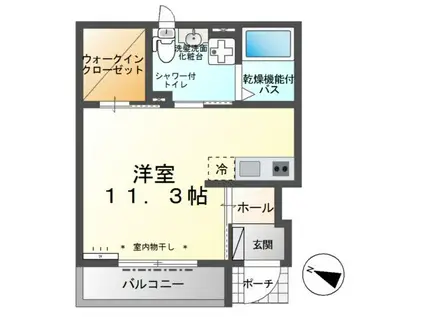 アムールガーデン(ワンルーム/1階)の間取り写真