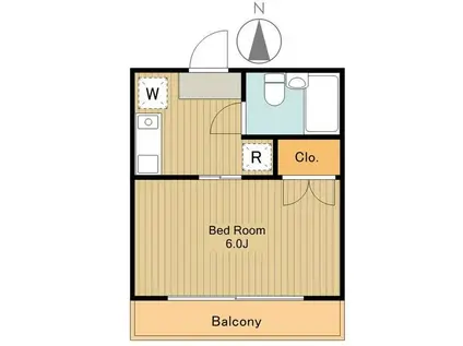 ハイム尾嵜小金井(1K/1階)の間取り写真