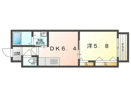 シャーメゾン1番館(1DK/1階)の間取り写真