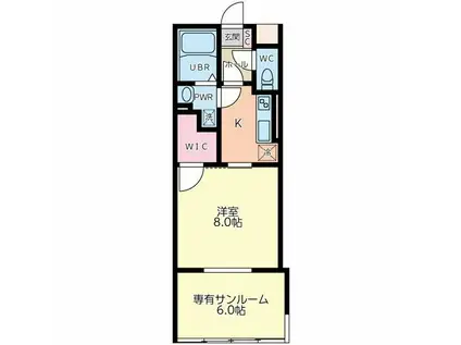 NEO-F(1K/1階)の間取り写真