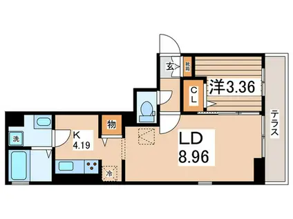 ロゼ清新(1LDK/1階)の間取り写真