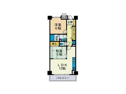 ミラネーゼ(2LDK/2階)の間取り写真