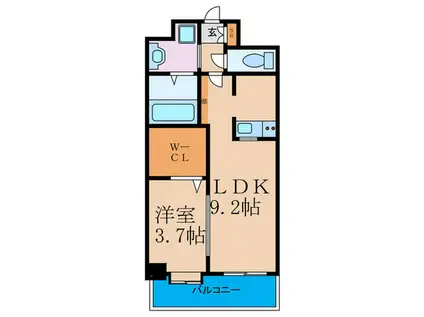 エールリベルテ大阪ウエスト(1LDK/8階)の間取り写真