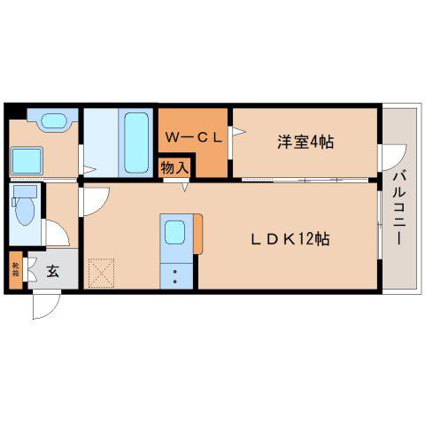 シャンドゥフルール(1LDK/2階)の間取り写真