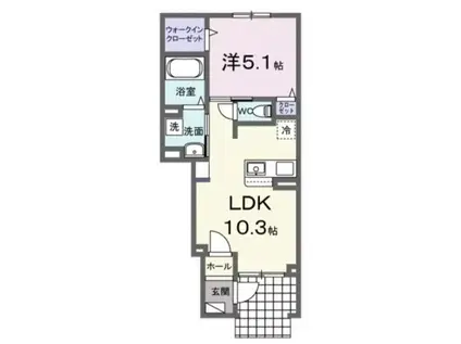 ＪＲ富良野線 上富良野駅 徒歩12分 2階建 築2年(1LDK/1階)の間取り写真