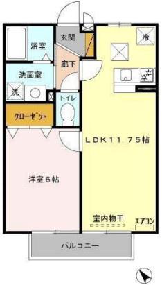 エトワール(1LDK/1階)の間取り写真