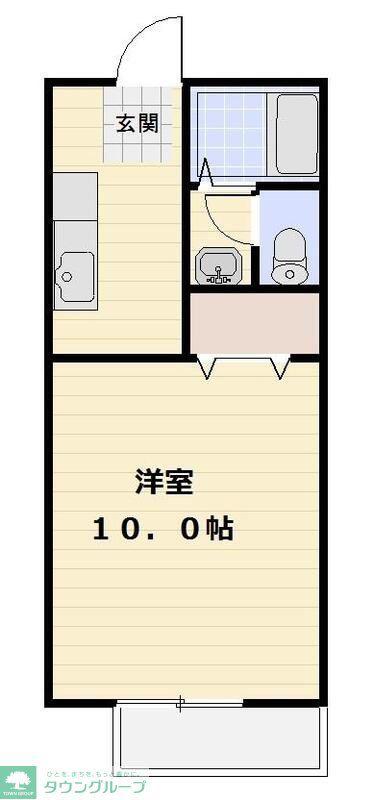 ドリームコート(1K/2階)の間取り写真