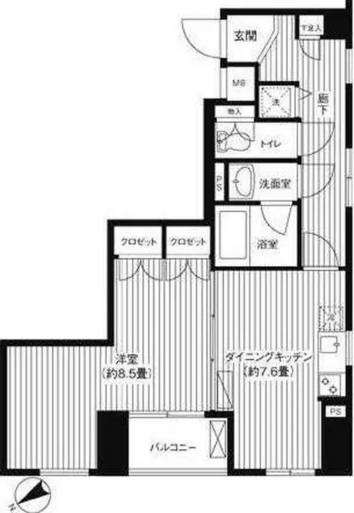 麻布イーストコア 5階階 間取り