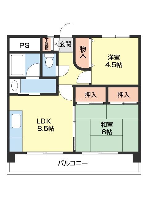 西村組マンション(2LDK/3階)の間取り写真