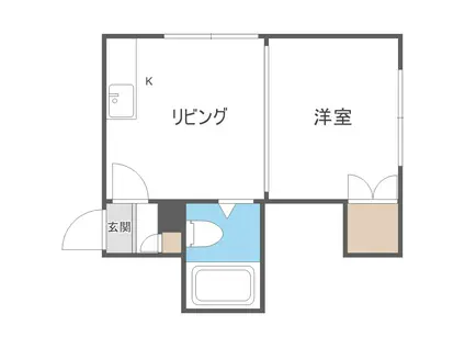 シティハイム麻生(1DK/1階)の間取り写真