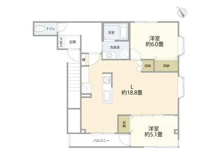 ソラリス上池台(2LDK/2階)の間取り写真