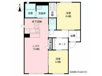 クラヴィエ東久留米A(2LDK/1階)の間取り写真