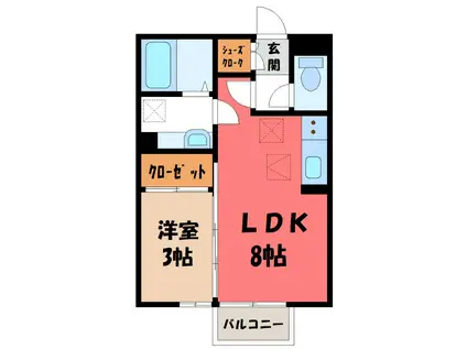 ヴィラージュレヨン A(1LDK/2階)の間取り写真