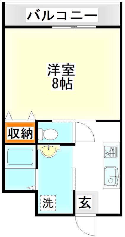 HWT横田(1K/4階)の間取り写真