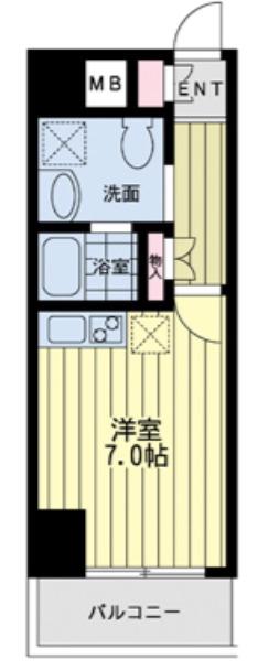 ルネ日本橋アネーロ(ワンルーム/9階)の間取り写真
