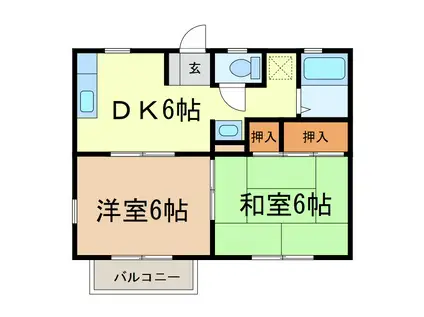 ウィングコーポラスII(2DK/2階)の間取り写真