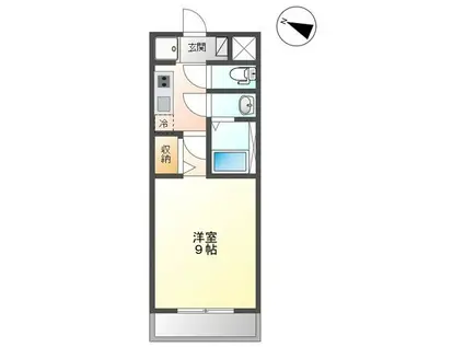 グラン アイリス 本厚木(1K/2階)の間取り写真