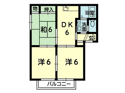 ガーデンパレス大津1(3DK/2階)の間取り写真
