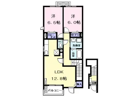 ツールマレーII(2LDK/2階)の間取り写真