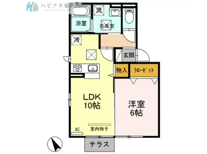 GRACE COURT(1LDK/1階)の間取り写真