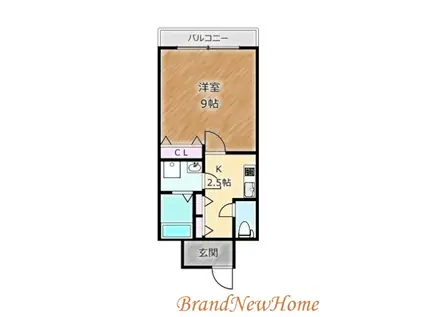 サンセレーノ堺東(1K/2階)の間取り写真