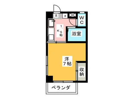 ワイズフィールド(1K/3階)の間取り写真