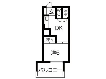 はとビル(1DK/5階)の間取り写真
