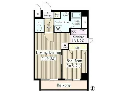 ヴェルデベント(1LDK/3階)の間取り写真