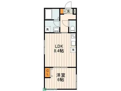 GRADO KITA-AYASE(1LDK/2階)の間取り写真