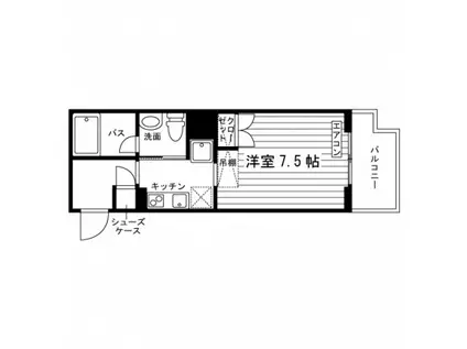 ダイヤハイツ梅ヶ丘(1K/1階)の間取り写真