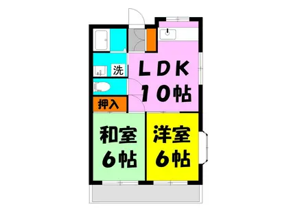 マルゴハイツ(2LDK/1階)の間取り写真