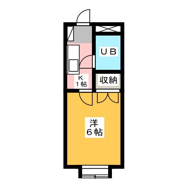 ハイツ亜巣実(1K/2階)の間取り写真