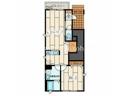 アルル保土ヶ谷(1LDK/1階)の間取り写真