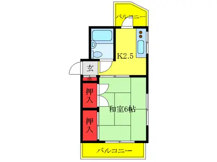 めぞんエル(1K/3階)の間取り写真