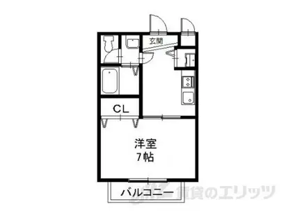 ジュネスドミール(1K/1階)の間取り写真