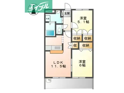 ピア・ファミール(2LDK/1階)の間取り写真