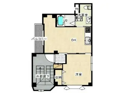 スティックビル(1DK/5階)の間取り写真