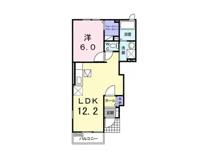 フェリシダ矢蔵 III(1LDK/1階)の間取り写真