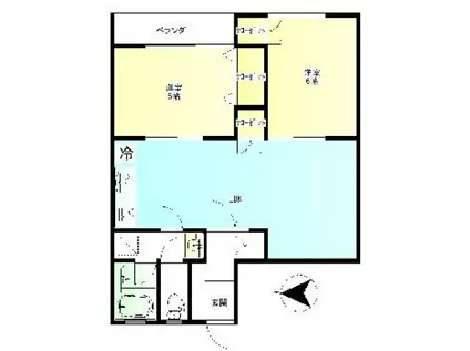 スターハイツ蒲生(2LDK/5階)の間取り写真